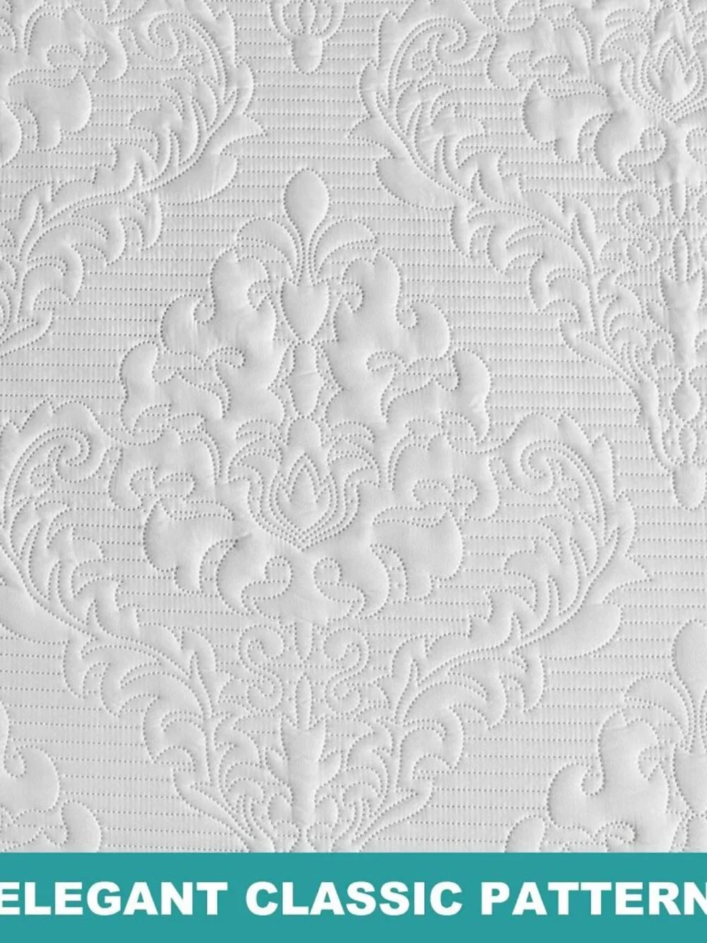 White Ultrasonic Lightweight Queen King 3-Piece Quilt Set